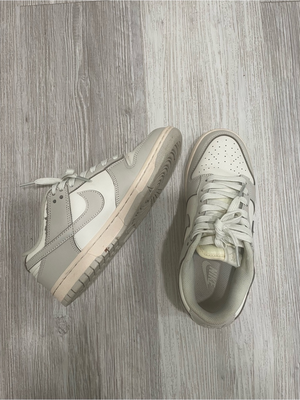 Women’s NIKE Sneakers, Light Cream and Gray